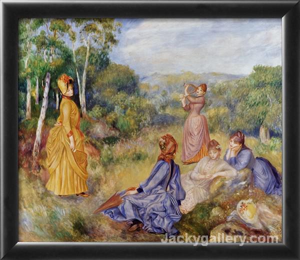 Girls Playing Battledore and Shuttlecock by Pierre Auguste Renoir paintings reproduction
